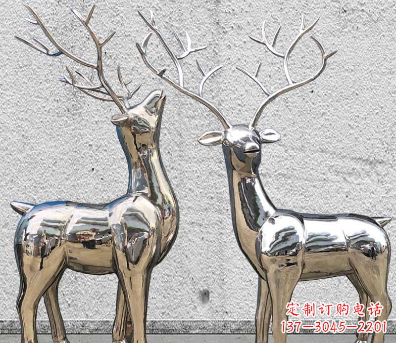 金华镜面不锈钢小鹿雕塑