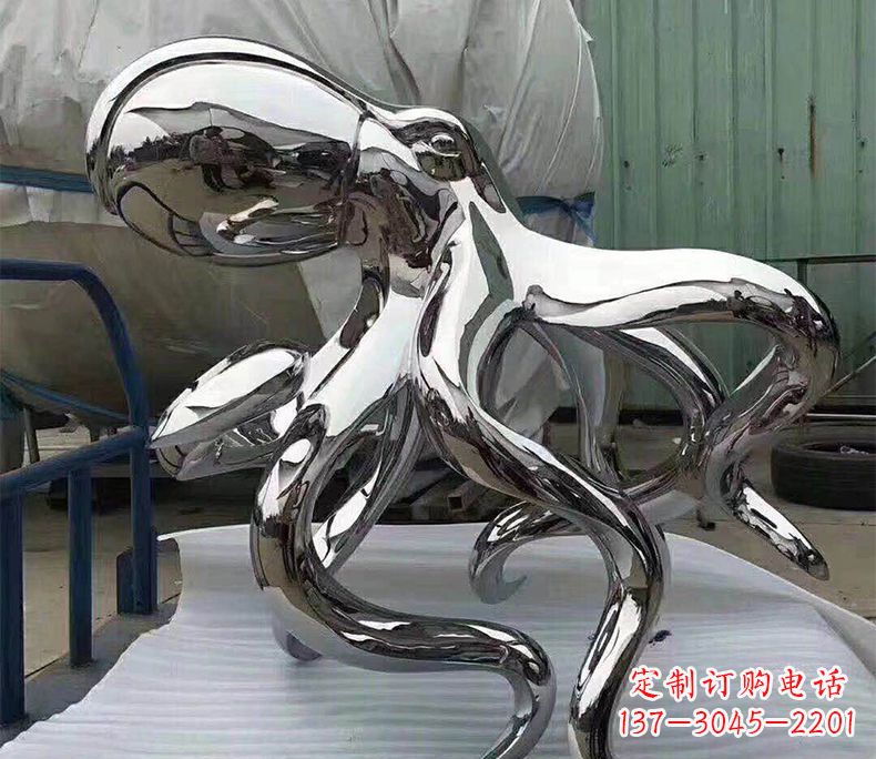 金华精致华丽的镜面不锈钢章鱼雕塑