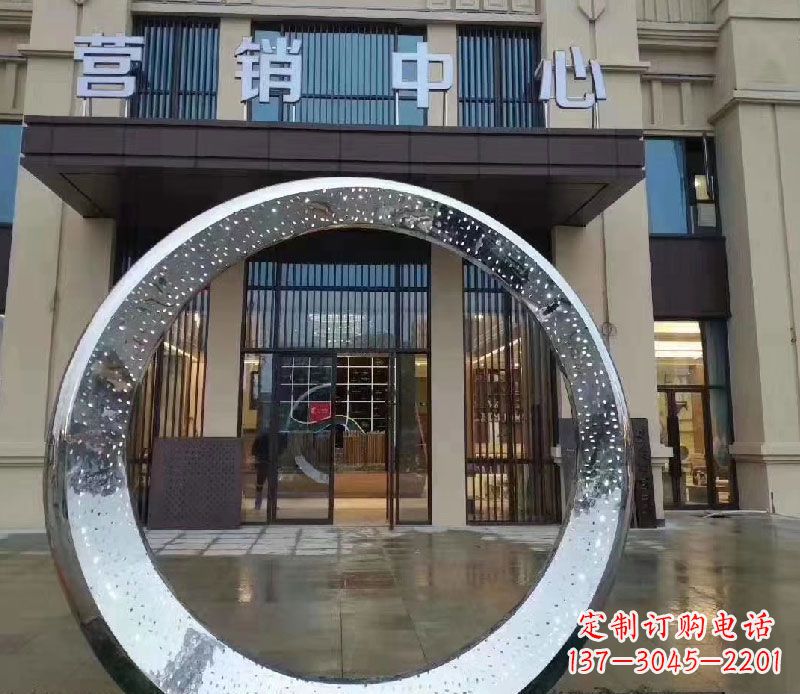 金华镜面时尚圆环不锈钢雕塑
