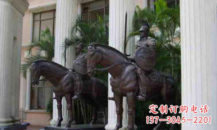 金华骑马铜雕士兵:增添宏伟气派