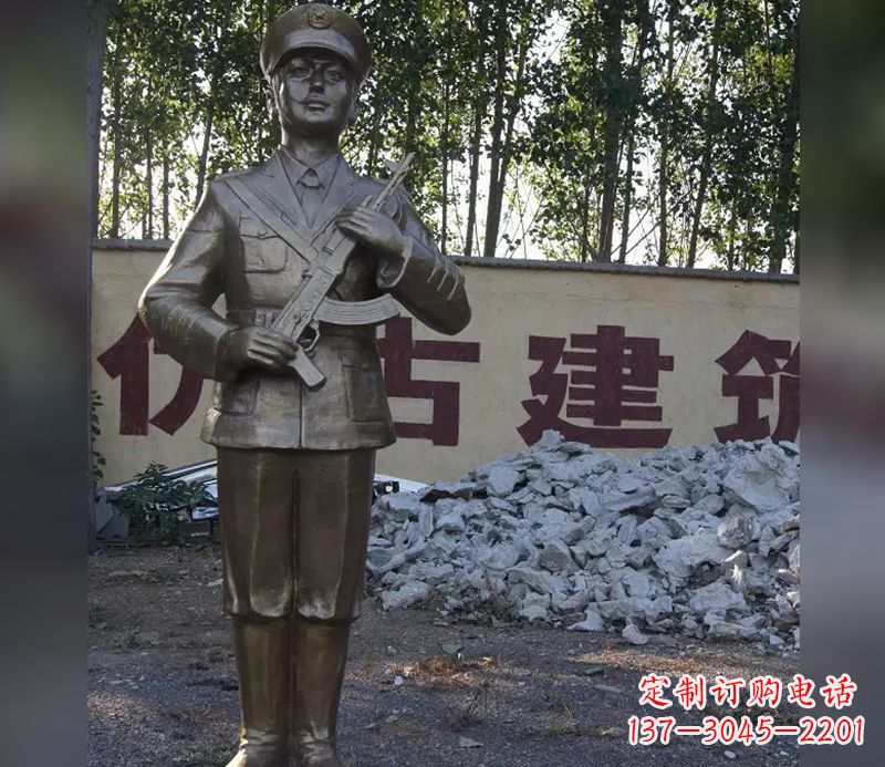 金华精美纪念,战士铜雕——中领雕塑