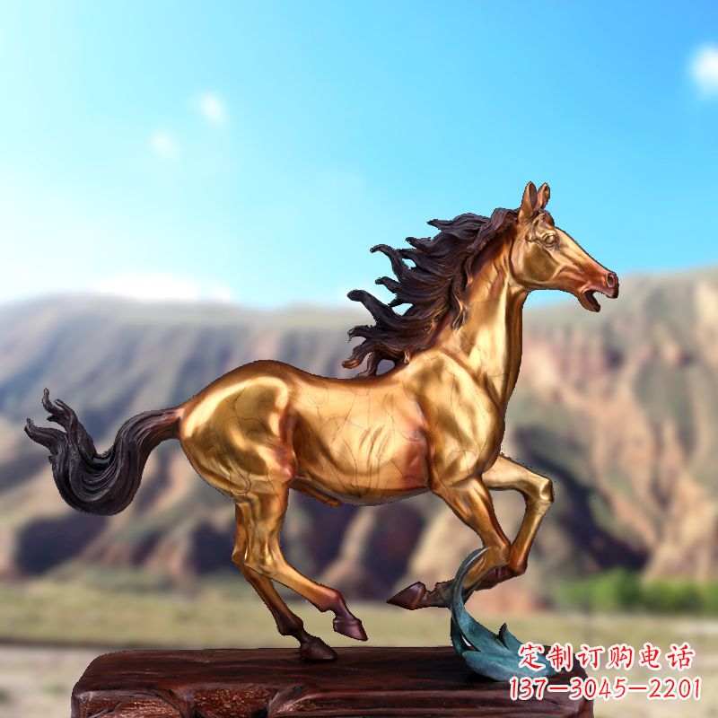 金华烤漆铜动物雕塑,精美马雕