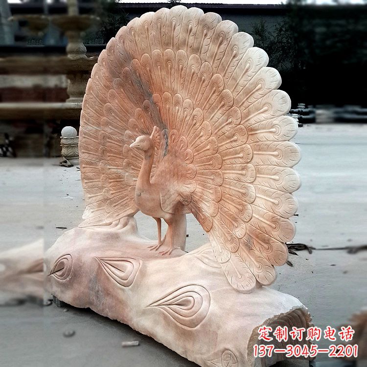 金华艺术精美的孔雀石红雕塑