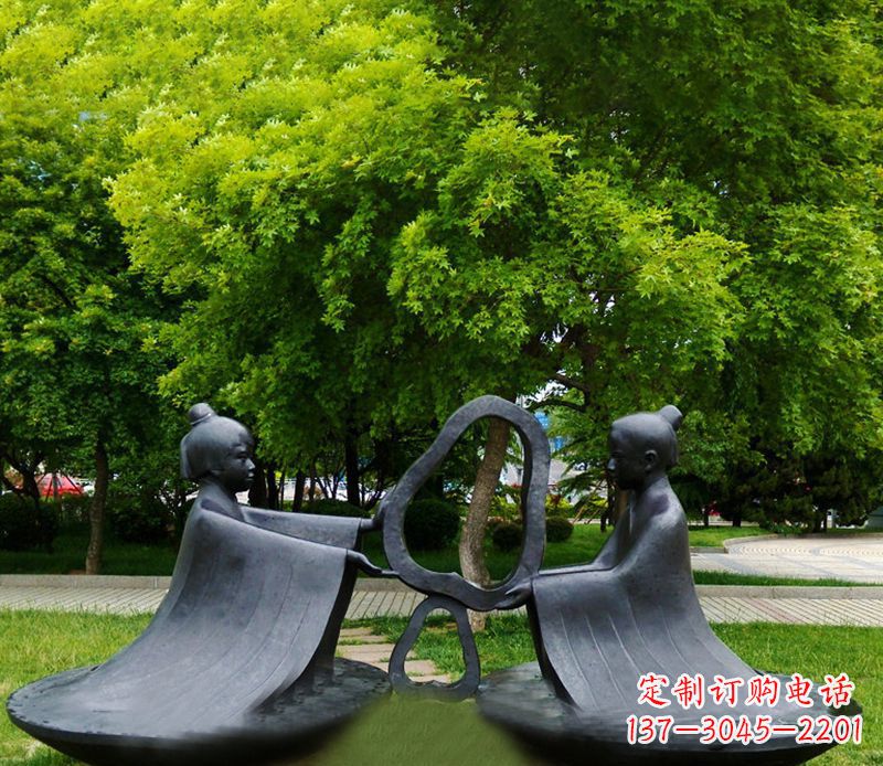 金华孔融让梨公园铜雕