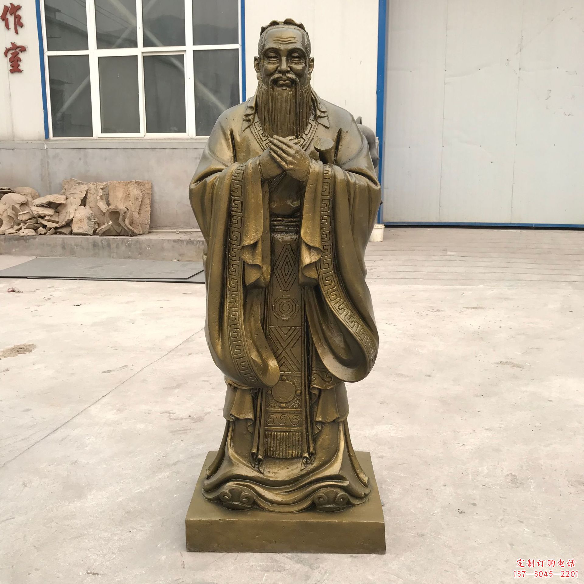 金华传承传统,领略中国古典文化——孔子青铜雕塑