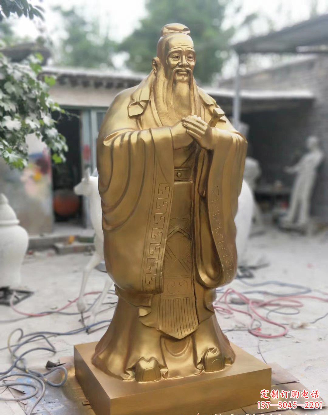 金华高雅典雅的孔子铜雕像