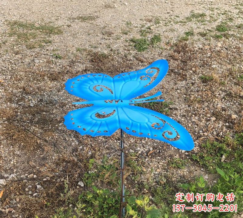 金华蓝色不锈钢铁艺蝴蝶雕塑
