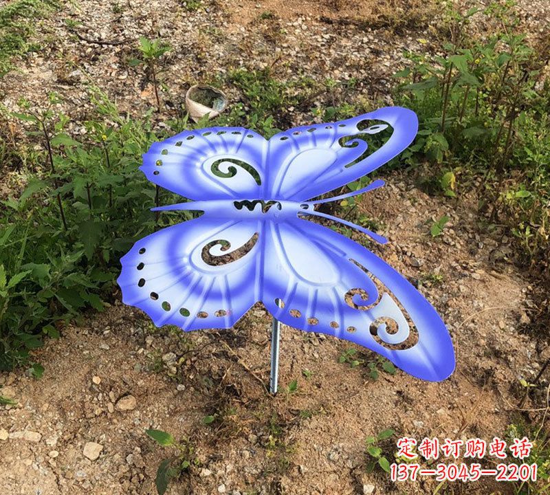 金华蓝紫色不锈钢蝴蝶雕塑