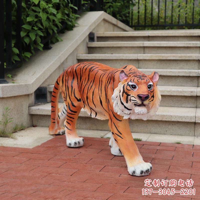 金华老虎玻璃钢仿雕塑—小区园林室外装饰品
