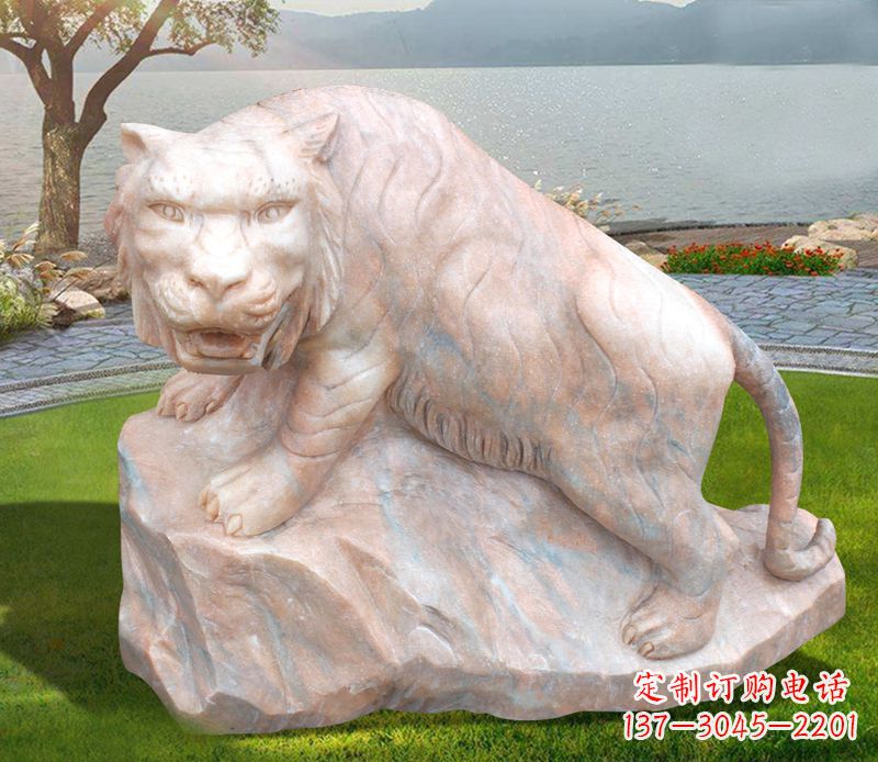 金华金灿灿的老虎石雕公园动物摆件