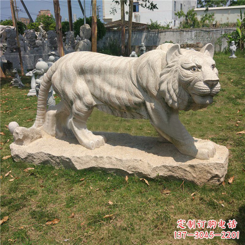 金华中领雕塑推出老虎石雕艺术品，这是一种以花…