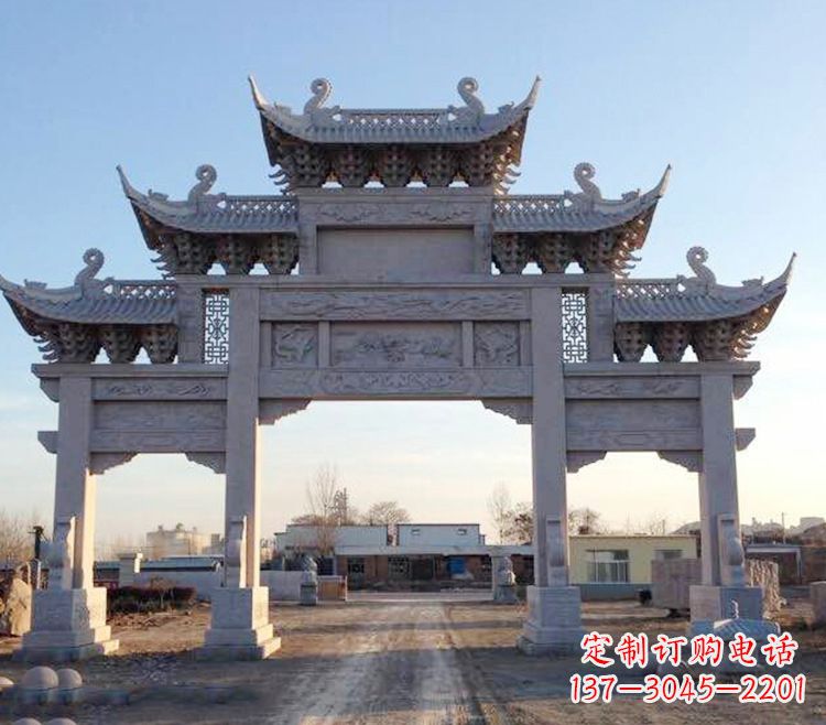 金华传承创新,老石牌坊雕塑定制