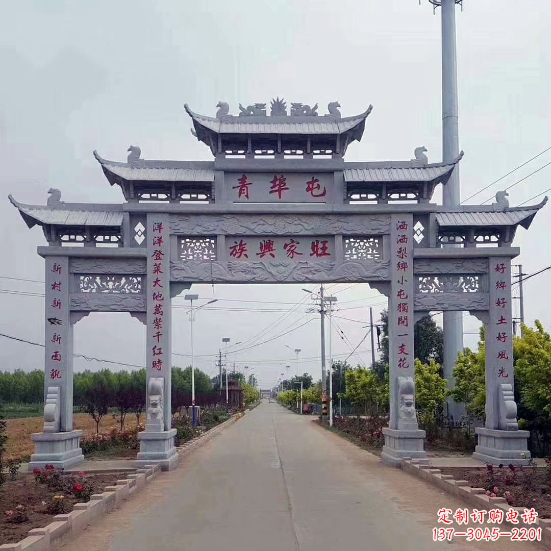 金华精致牌坊雕塑,精美式微精致