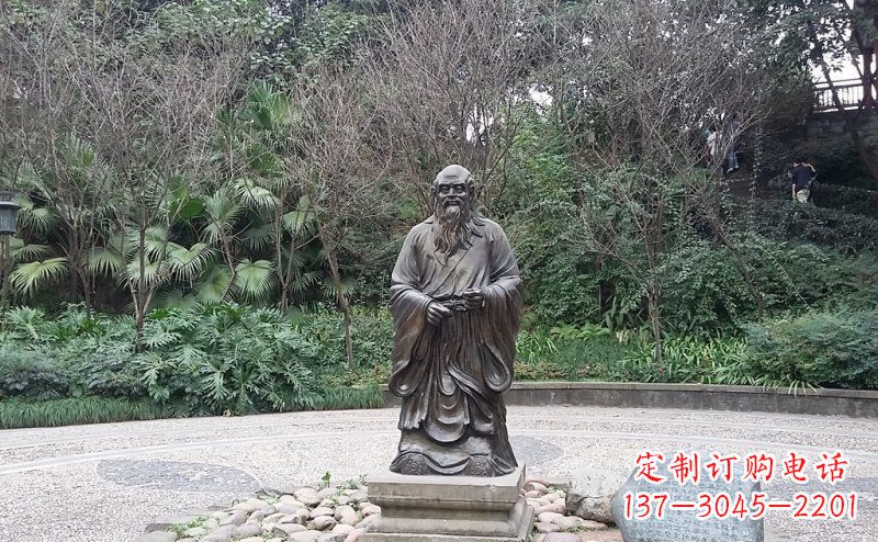 金华品尝古典:中领雕塑老子铜雕
