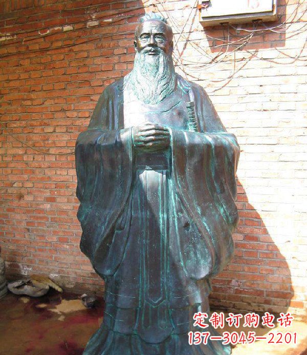 金华老子校园历史名人铜雕,给您的经典力量