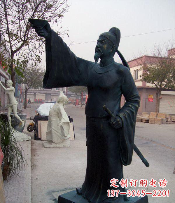 金华李白诗仙铜雕,精美制作,永久传承