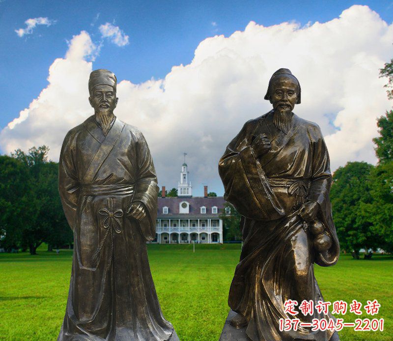金华李时珍华佗古代名人铜雕