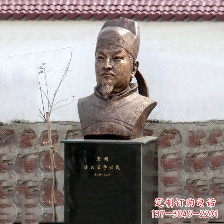 金华精美铸铜李世民头像雕塑