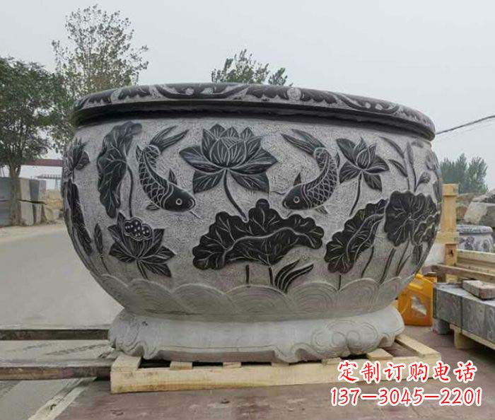 金华中领雕塑出品,精致仿古圆水缸雕塑