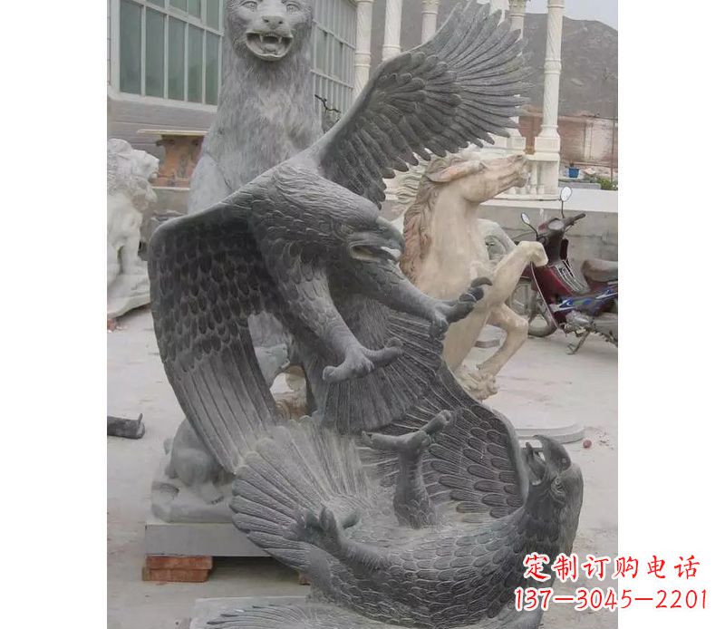 金华中领雕塑推出的石雕老鹰是一款充满生机与力…