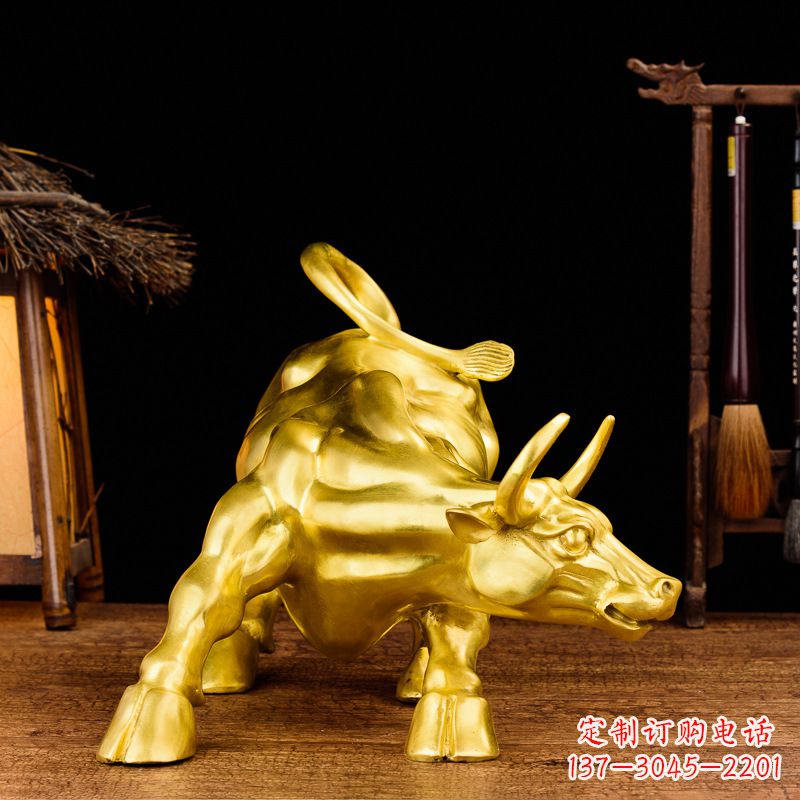 金华鎏金华尔街铜牛生肖动物雕塑