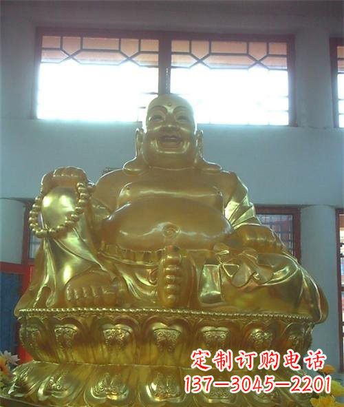 金华传统工艺制作鎏金弥勒佛像