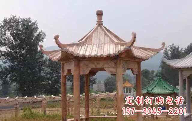 金华营造古朴悠然的凉亭石雕