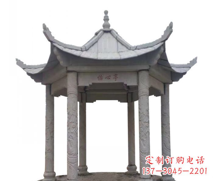 金华六角石雕凉亭 (5)