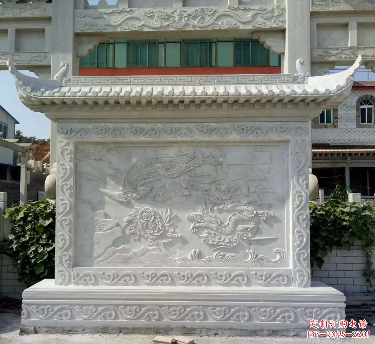 金华墙面影壁石雕,让龙凤陪您共度美好!