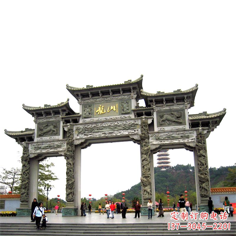 金华龙山景区大型石雕牌楼