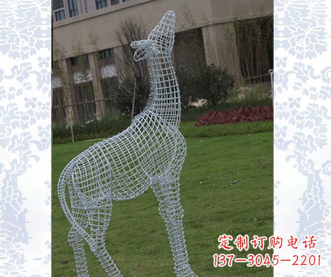 金华外观精美的不锈钢长颈鹿雕塑