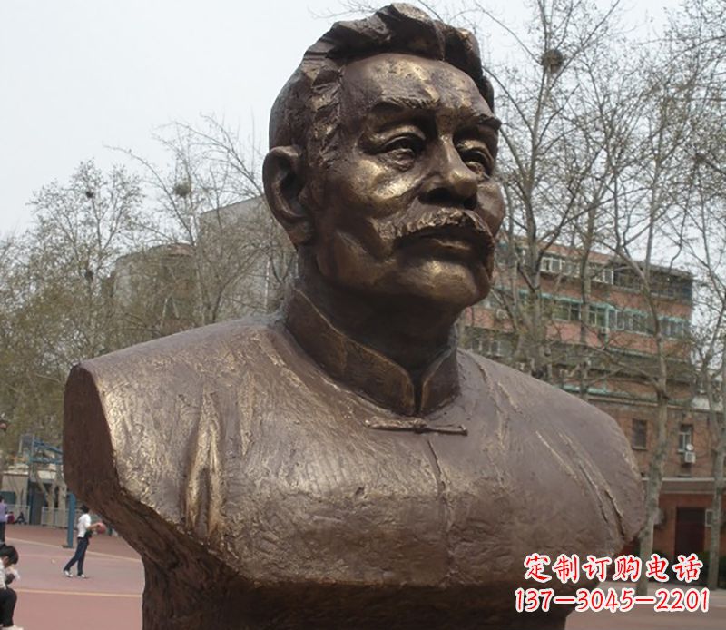 金华鲁迅胸像名人铜雕是中领雕塑公司定制的一款…