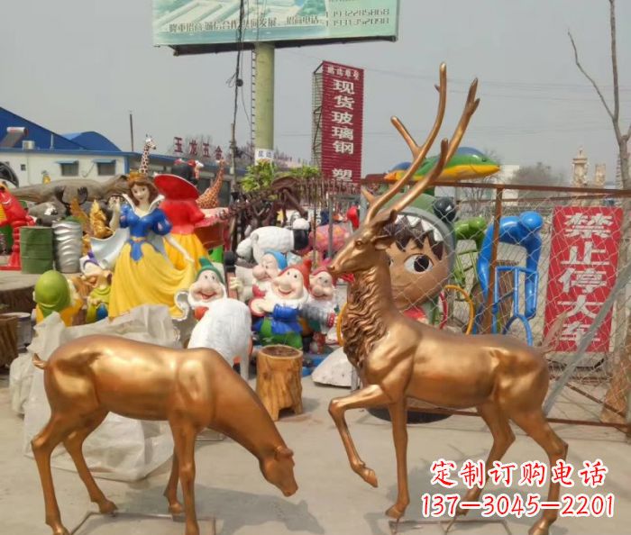 金华鹿铜雕塑 (2)