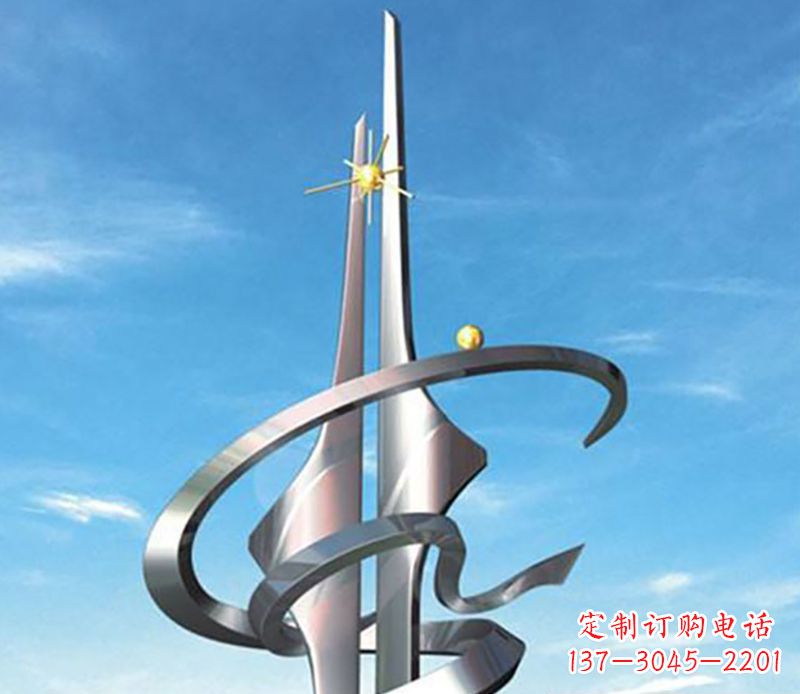 金华螺旋飘带广场雕塑,精美而出众