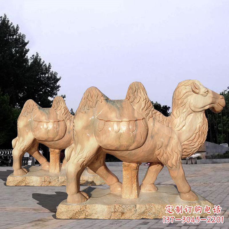 金华骆驼雕塑晚霞红石雕动物