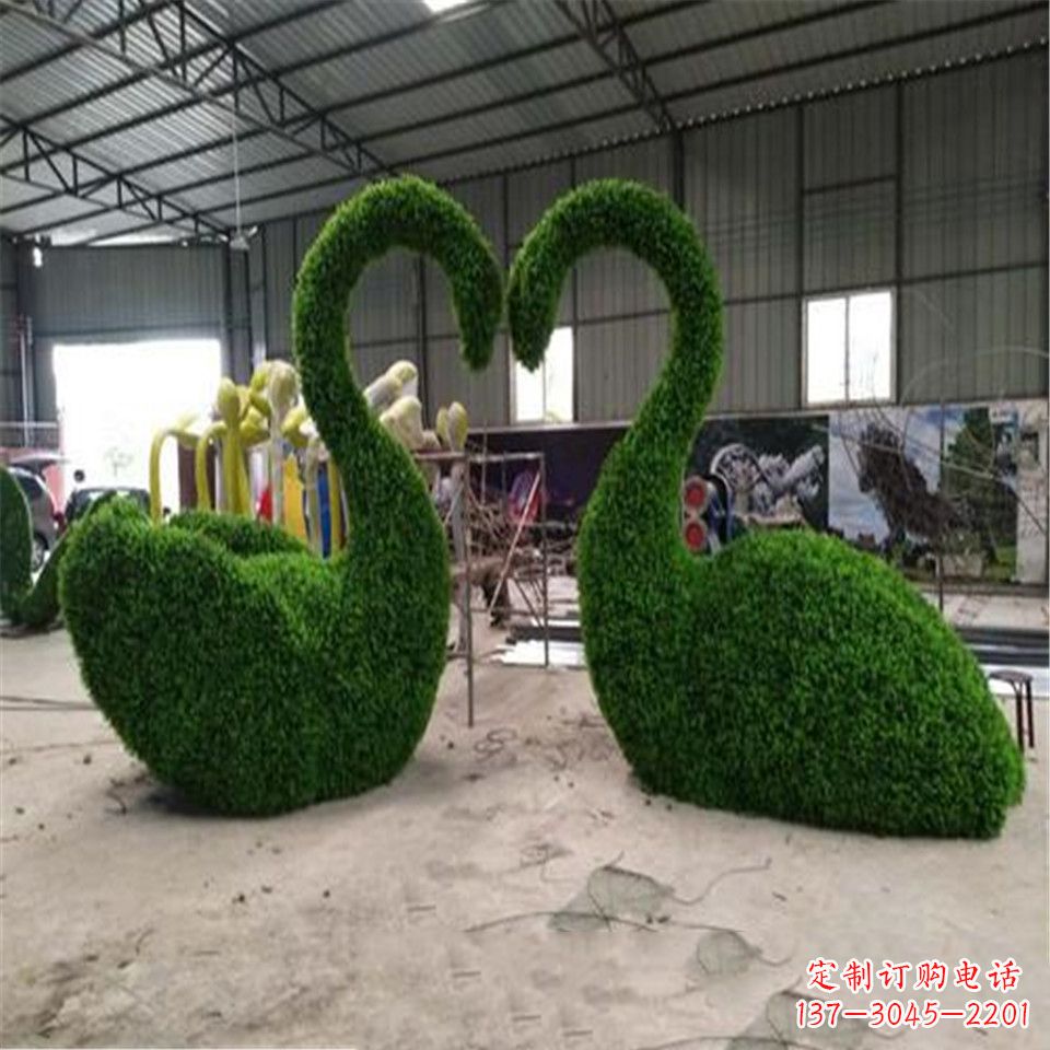 金华绿植抽象特制天鹅雕塑
