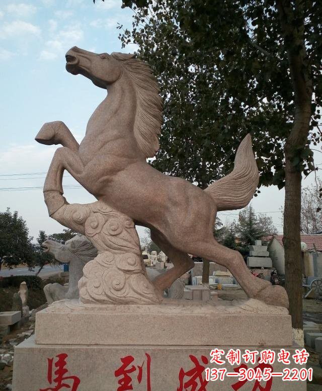 金华精美细腻的马到成功石雕塑