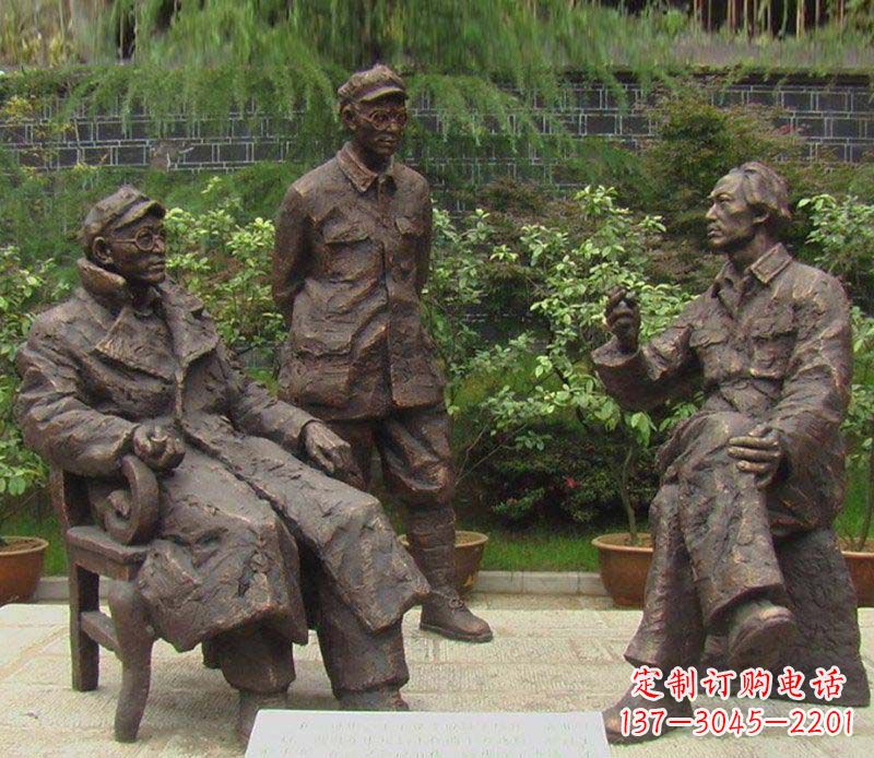 金华精美手工雕刻的刘伯承—毛泽东雕像