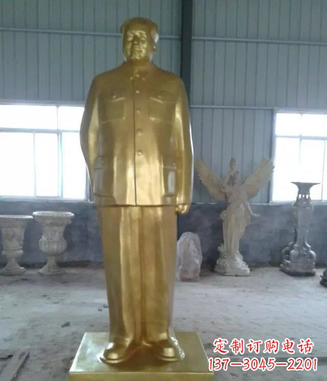 金华优雅的毛主席玻璃钢仿铜人物雕塑