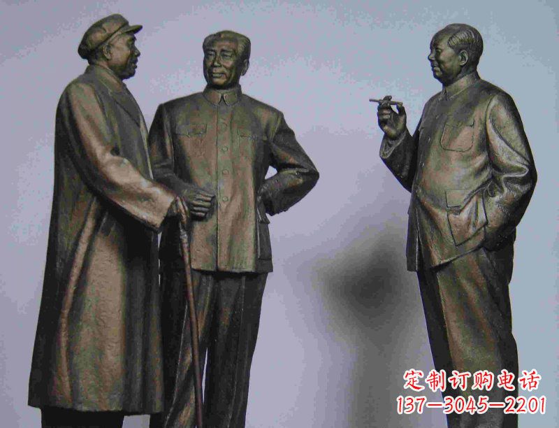 金华标题:伟人朱德毛主席铜雕——传承毛主席精神