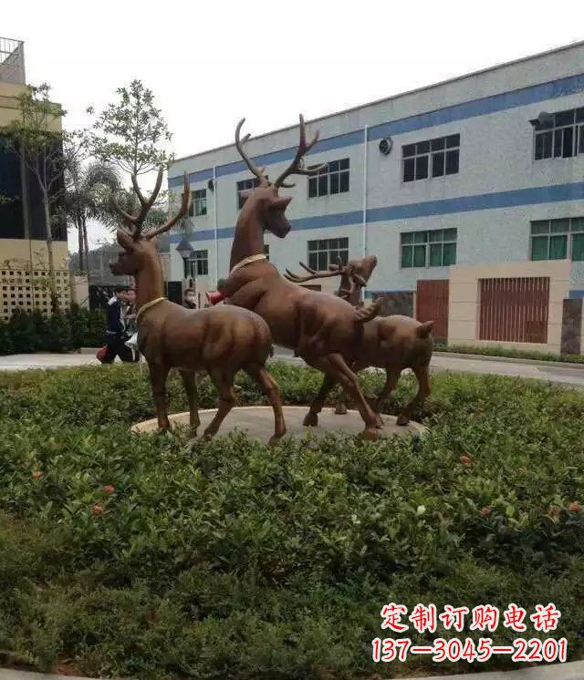 金华梅花鹿小区铜雕精美礼品