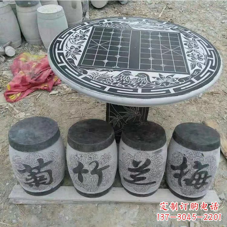 金华传统文化融入石桌凳雕塑