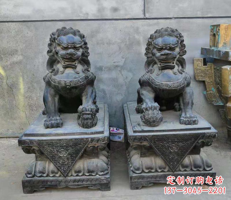 金华狮子雕塑,象征霸气的家门口装饰