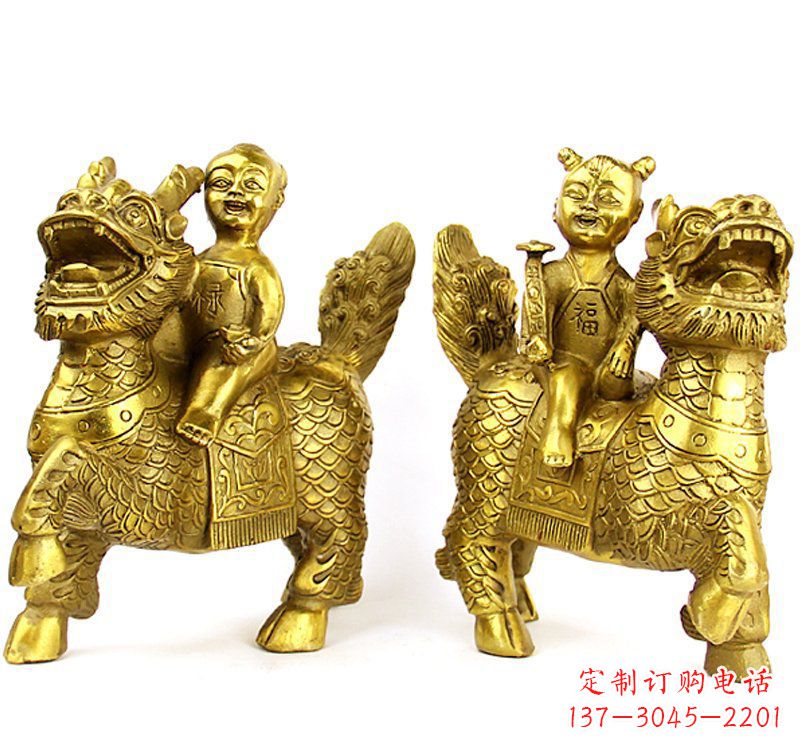 金华门口福禄麒麟铜雕