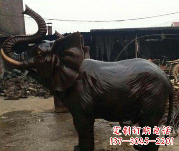 金华精致细腻的大象铜雕