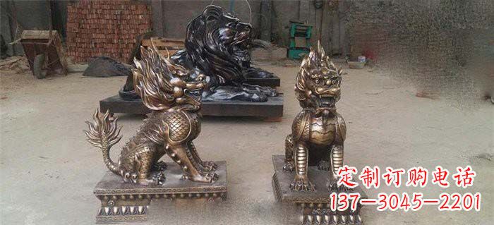 金华独特精美的麒麟铜雕塑