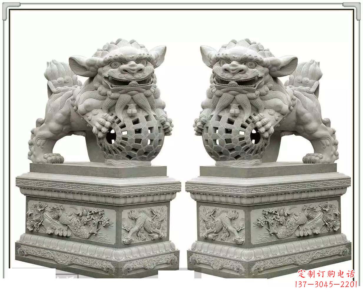 金华精美网球狮石雕,匠心雕刻绝美网球图案