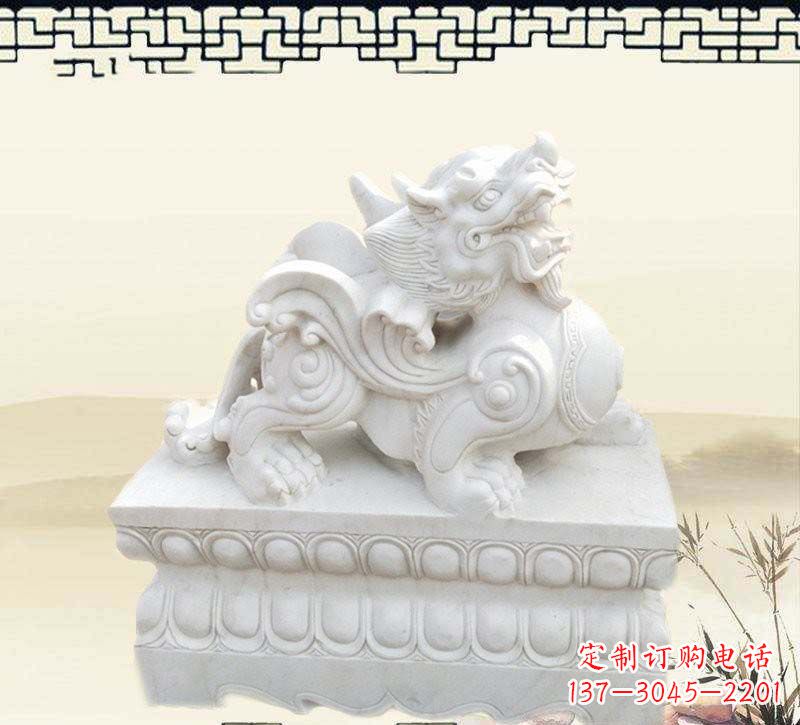 金华精美貔貅石雕雕塑,烘托家门口的神秘感