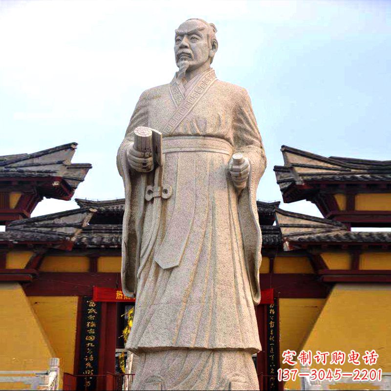 金华传承中华传统文化,传神孟子砂岩石雕塑