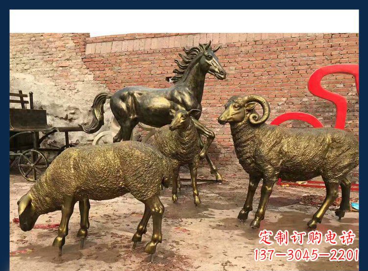 金华中领雕塑|绵羊公园动物铜雕,让自然之美永存